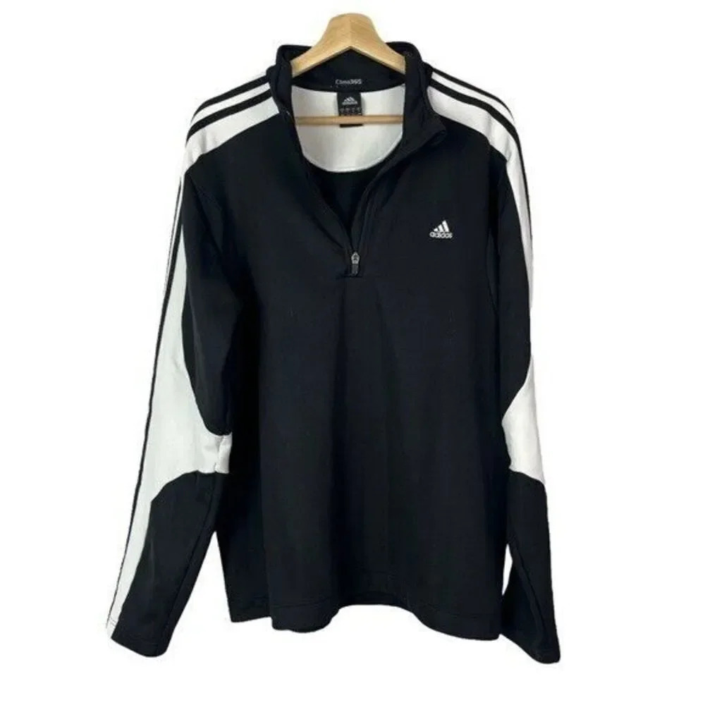 Adidas Y2K Clima365 Black & White Colorblock Quarter Zip Jacket XL